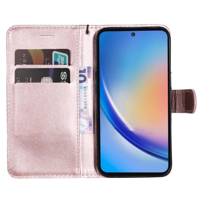 Bild 2,  Samsung Galaxy A55 5G Fodral Solid Läder Roséguld - Teknikhallen.se