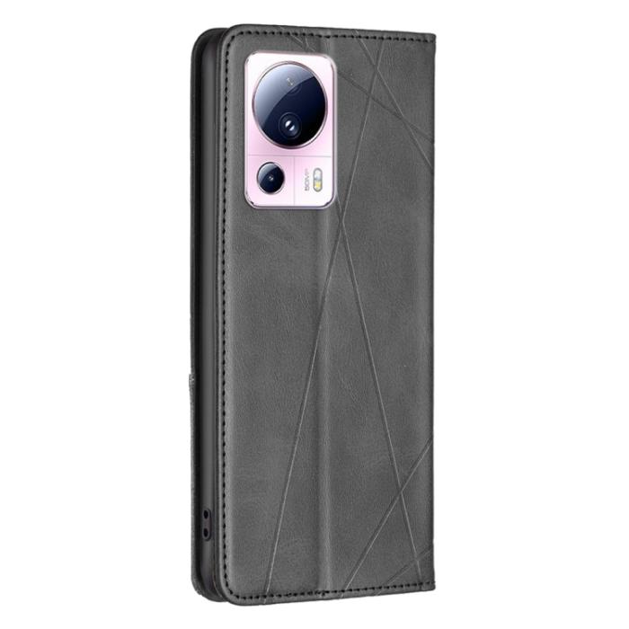 Bild 3,  Xiaomi 13 Lite 5G Fodral Geometriskt Flip Läder Svart - Teknikhallen.se