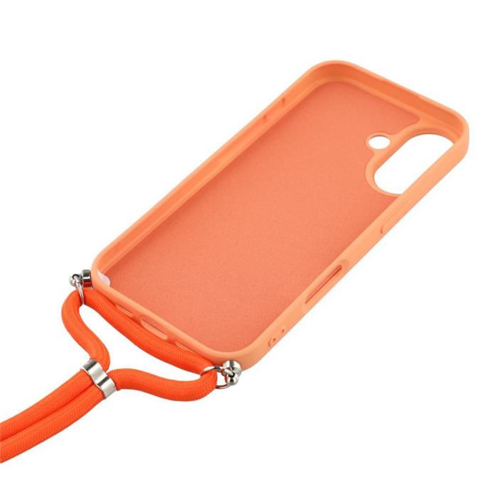 Bild 5,  iPhone 17 Skal TPU Med Mobilsnöre Orange - Teknikhallen.se