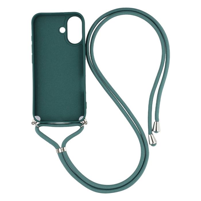Bild 2,  iPhone 17 Skal TPU Med Mobilsnöre Grön - Teknikhallen.se