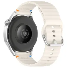  Klockarmband 22 mm Silikon Wave Design Off White - Teknikhallen.se