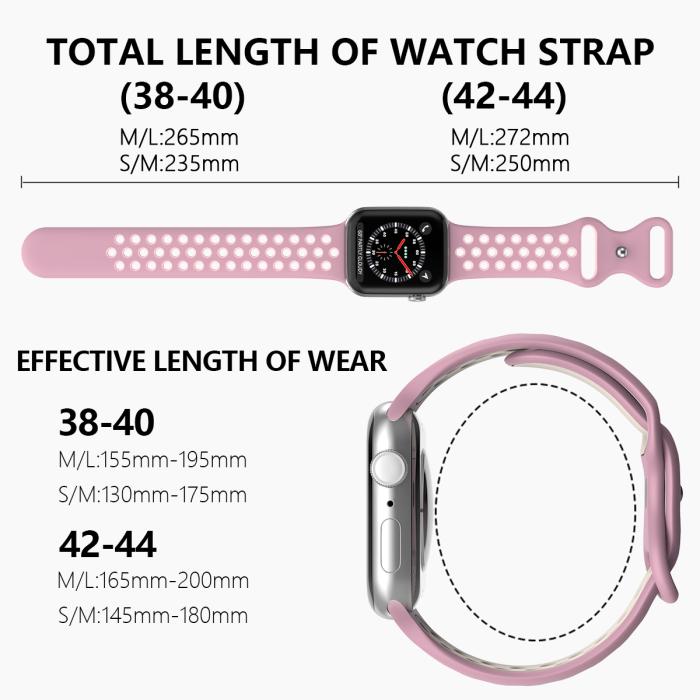 Bild 4, ColorPop Sportarmband Dual-Color Apple Watch 42/41/40/38 mm (S/M) - Teknikhallen.se