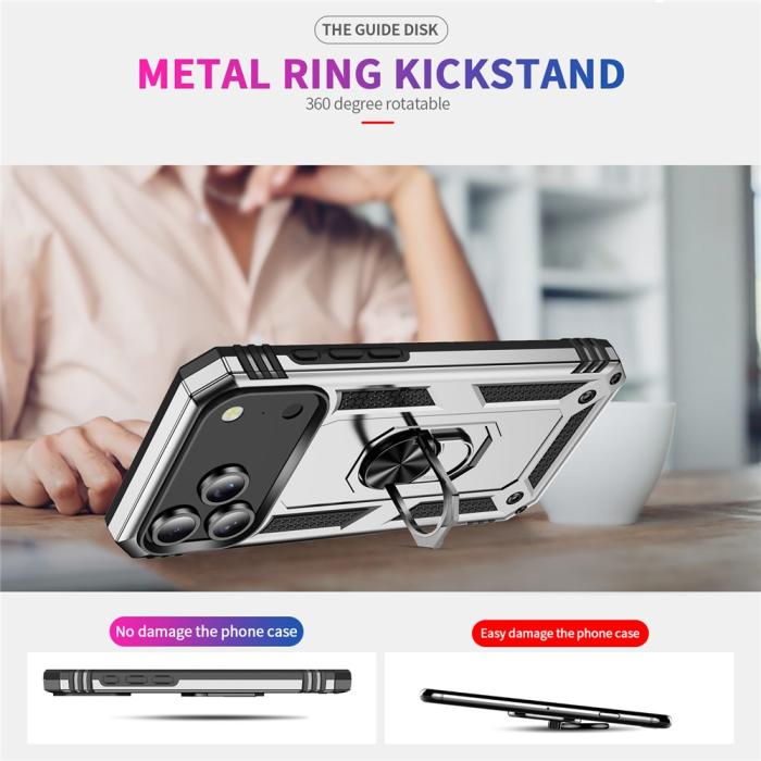 Bild 6,  iPhone 17 Pro Max Skal Shockproof Hybrid Ring Silver - Teknikhallen.se