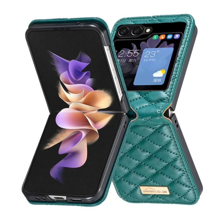 Bild 5, BINFEN BINFEN Galaxy Z Flip 5 Skal Diamond Textur Grön - Teknikhallen.se