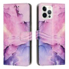  iPhone 15 Pro Fodral Marmor L&auml;der Lila - Teknikhallen.se