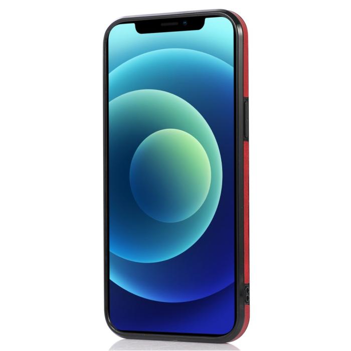 Bild 4,  iPhone 13 Pro Max - Läderbelagt Skal Med Kortfack - Röd - Teknikhallen.se