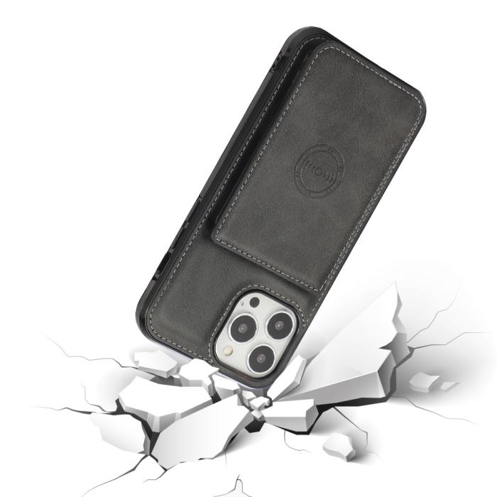 Bild 2,  iPhone 13 Pro Max - Läderbelagt Skal Med Kortfack - Svart - Teknikhallen.se