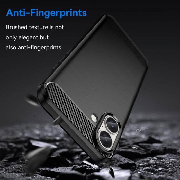Bild 3,  iPhone 16 Plus Skal Borstad Stål Svart - Teknikhallen.se