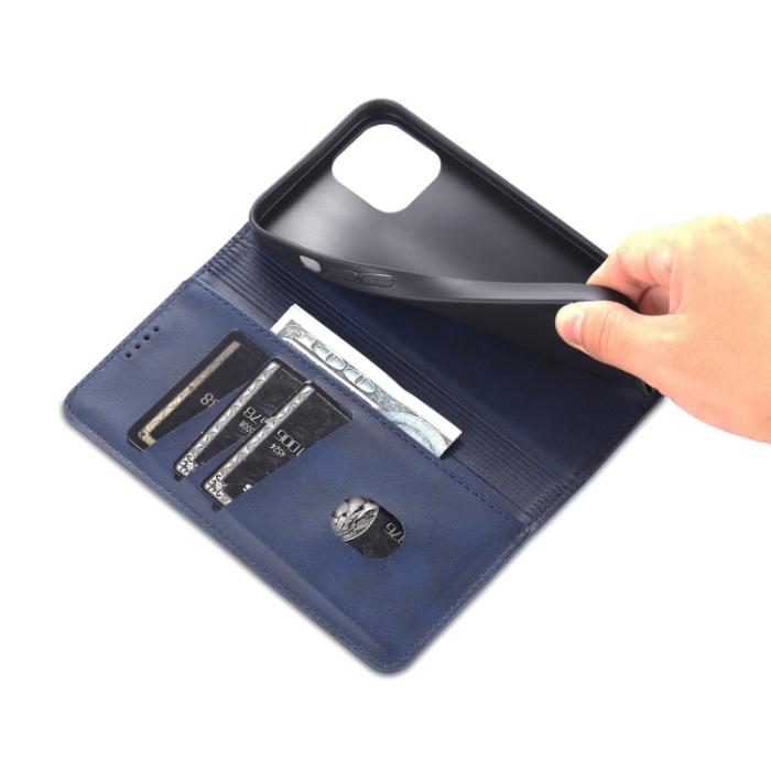 Bild 6, AZNS AZNS iPhone 14 Plus Fodral Flip Läder Blå - Teknikhallen.se