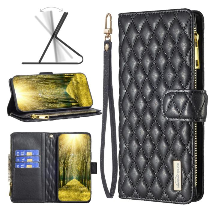 Bild 5, BINFEN BINFEN Galaxy S23 FE Fodral Diamond Multifunktionell Svart - Teknikhallen.se
