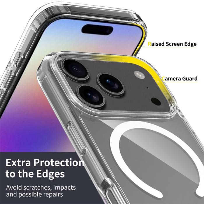 Bild 6,  iPhone 18 Pro / 17 Pro Skal MagSafe TPU Transparent - Teknikhallen.se