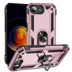  iPhone 17e / 16e Skal Shockproof Hybrid Ring Ros&eacute;guld - Teknikhallen.se