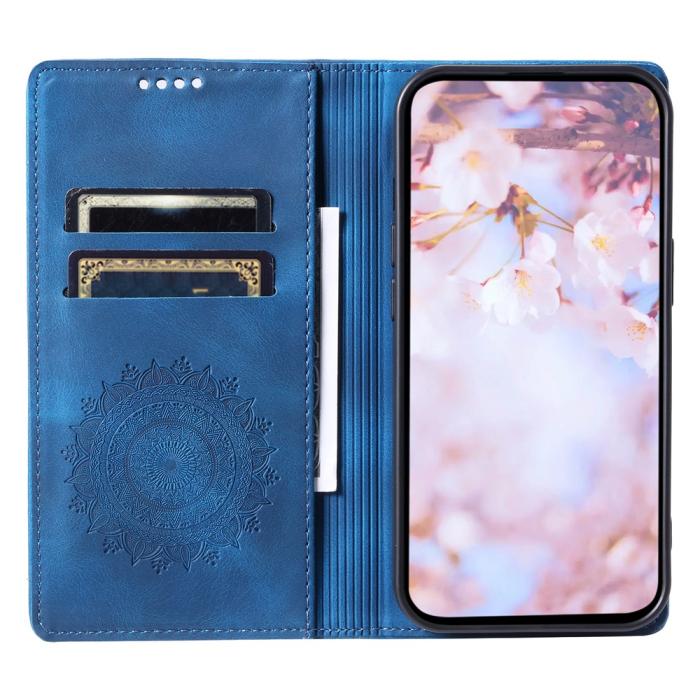 Bild 2,  Honor X5c Plus Fodral Flip Mandala Läder Blå - Teknikhallen.se