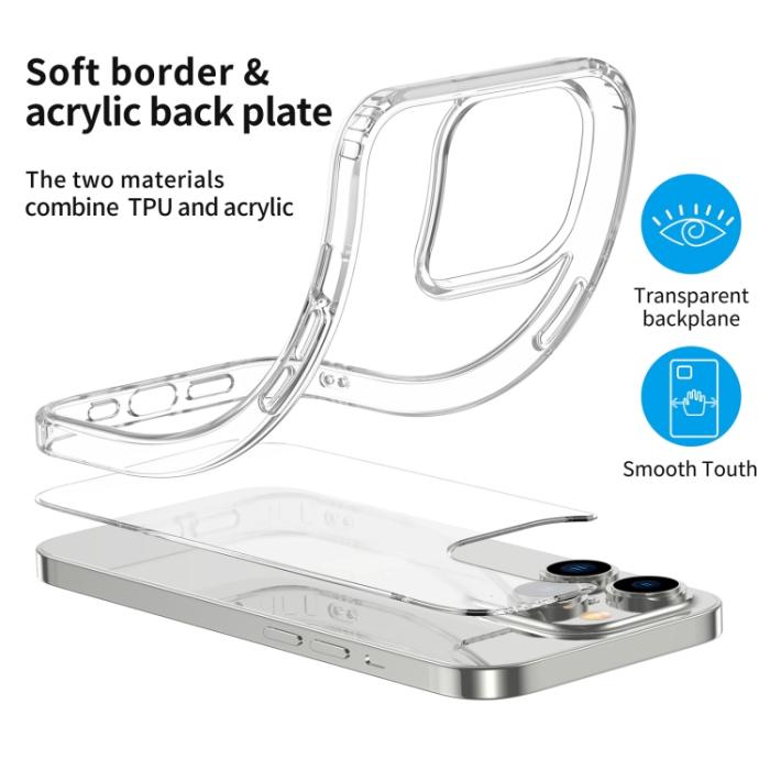 Bild 4,  iPhone 14 Pro Skal Shockproof Akryl/TPU Transparent - Teknikhallen.se