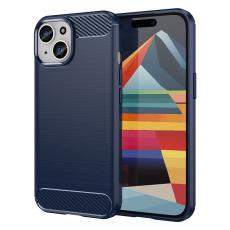 iPhone 15 Plus Skal Borstad St&aring;l Textur Bl&aring; - Teknikhallen.se