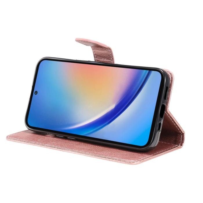 Bild 4,  Samsung Galaxy A55 5G Fodral Solid Läder Roséguld - Teknikhallen.se
