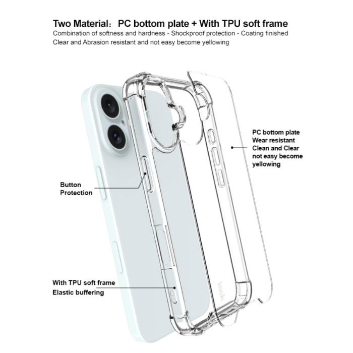 Bild 3, IMAK IMAK iPhone 16 Skal TPU Transparent - Teknikhallen.se