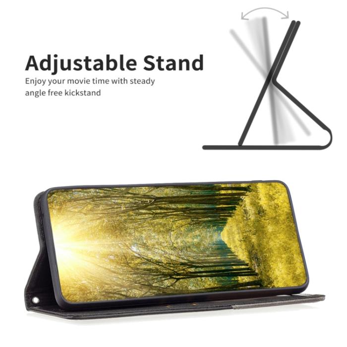 Bild 5,  Xiaomi 13 Lite 5G Fodral Geometriskt Flip Läder Svart - Teknikhallen.se
