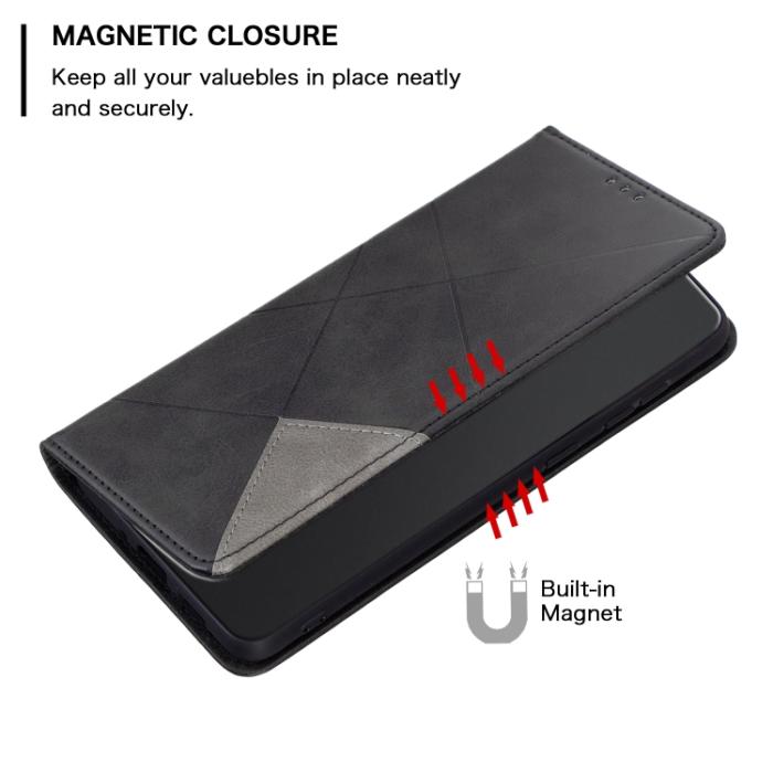Bild 6,  Xiaomi 13 Lite 5G Fodral Geometriskt Flip Läder Svart - Teknikhallen.se