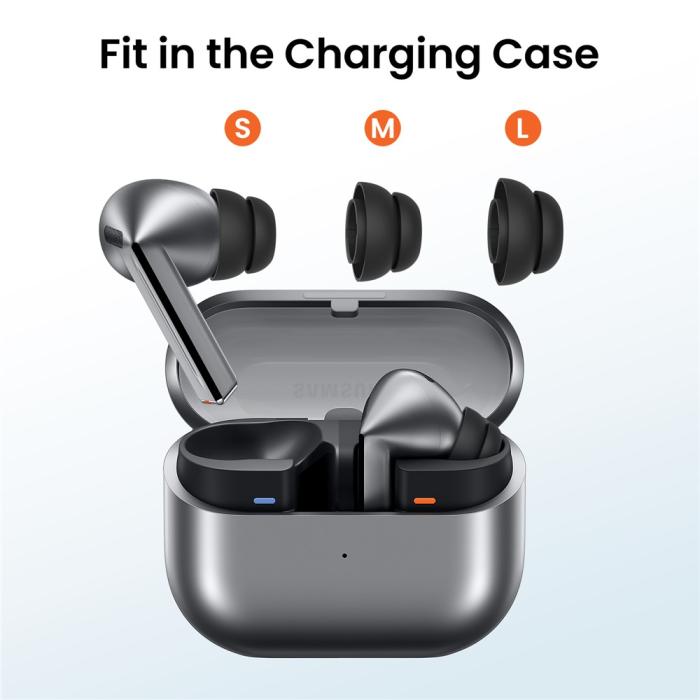 Bild 4, AHASTYLE AHASTYLE 3-PACK Öronpluggar För Galaxy Buds 3 Pro Svart - Teknikhallen.se