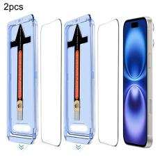  iPhone 16 / 15 2-PACK Sk&auml;rmskydd Helt&auml;ckande H&auml;rdat Glas - Teknikhallen.se