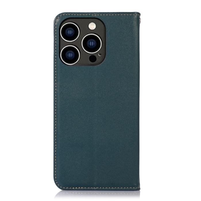 Bild 3, KHAZNEH KHAZNEH iPhone 15 Pro Fodral Flip Nappa Textur Grön - Teknikhallen.se