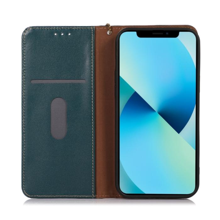 Bild 4, KHAZNEH KHAZNEH iPhone 15 Pro Fodral Flip Nappa Textur Grön - Teknikhallen.se