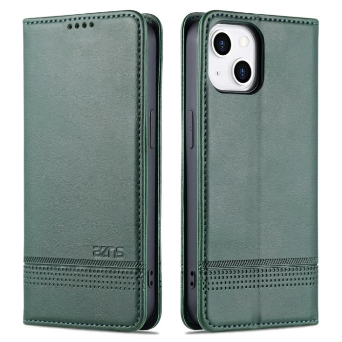 Bild 2, AZNS AZNS iPhone 14 Plus Fodral Flip Läder Mörk Grön - Teknikhallen.se