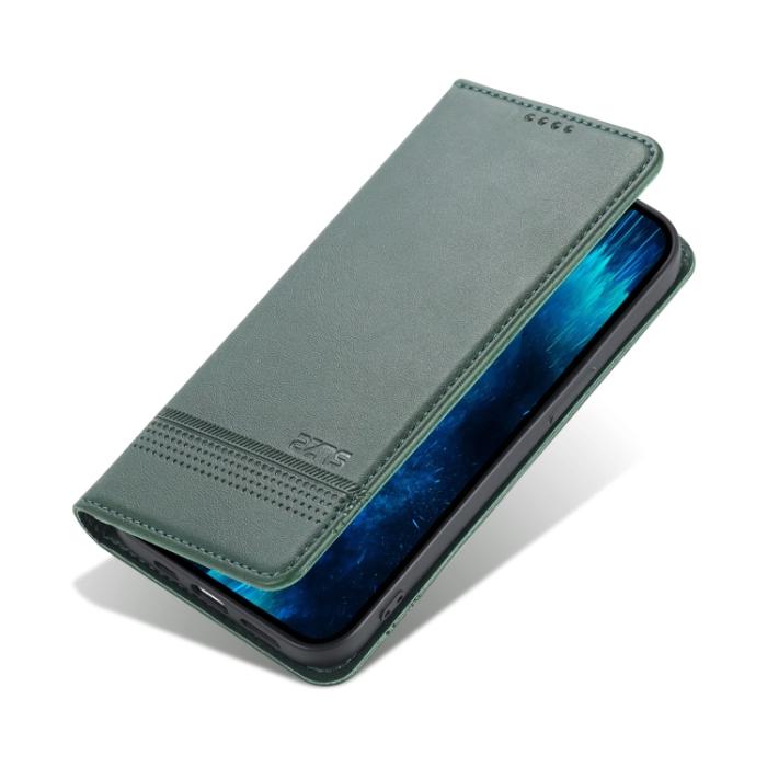 Bild 3, AZNS AZNS iPhone 14 Plus Fodral Flip Läder Mörk Grön - Teknikhallen.se