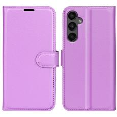  Samsung Galaxy A15 5G Fodral Litchi L&auml;der Lila - Teknikhallen.se