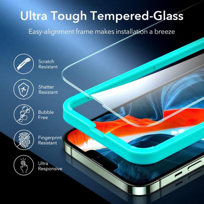 Bild 4, ESR ESR iPhone 13 Pro Skal Hybrid + 2-PACK Skärmskydd Transparent - Teknikhallen.se