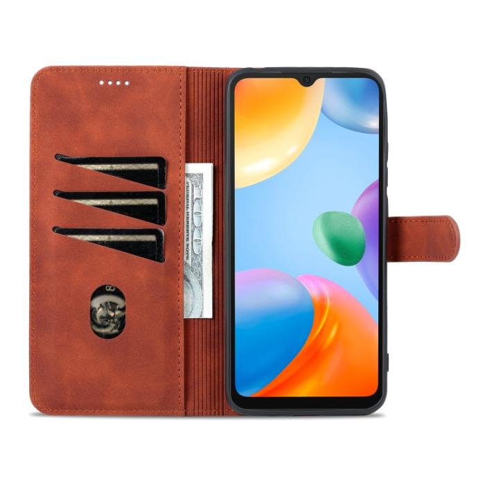 Bild 6, AZNS AZNS Xiaomi Redmi 10C Fodral Läder Brun - Teknikhallen.se