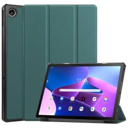  Lenovo Tab M10 Plus Gen 3 Fodral Tri-Fold Mörk Grön - Teknikhallen.se