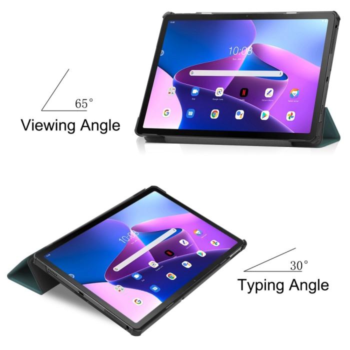 Bild 3,  Lenovo Tab M10 Plus Gen 3 Fodral Tri-Fold Mörk Grön - Teknikhallen.se