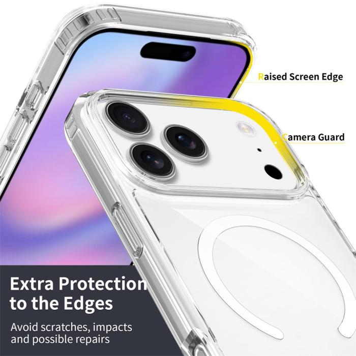 Bild 6,  iPhone 18 Pro Max / 17 Pro Max Skal MagSafe TPU Transparent - Teknikhallen.se
