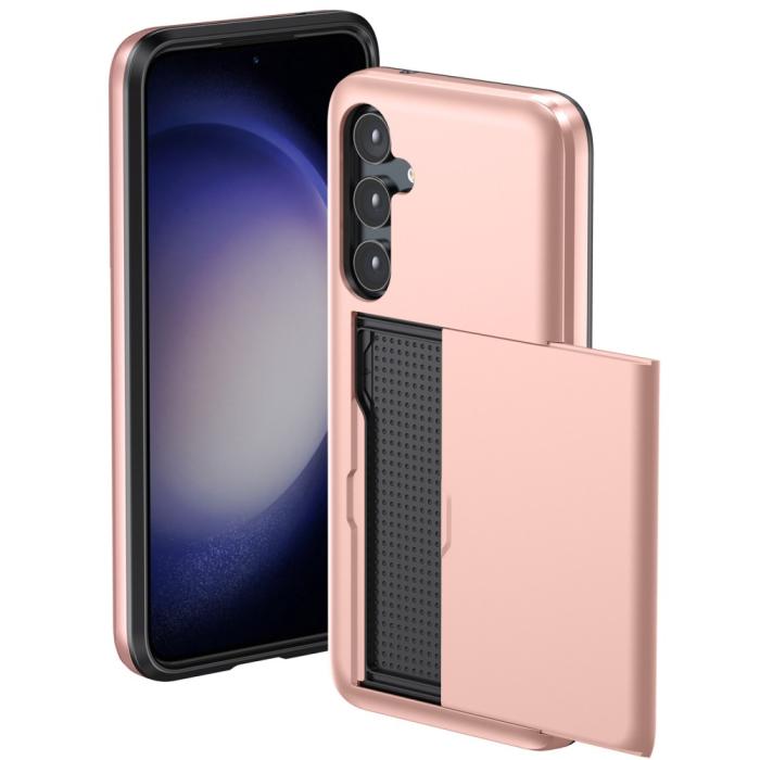 Bild 2,  Samsung Galaxy A55 5G Skal Hybrid Med Kortfack Roséguld - Teknikhallen.se