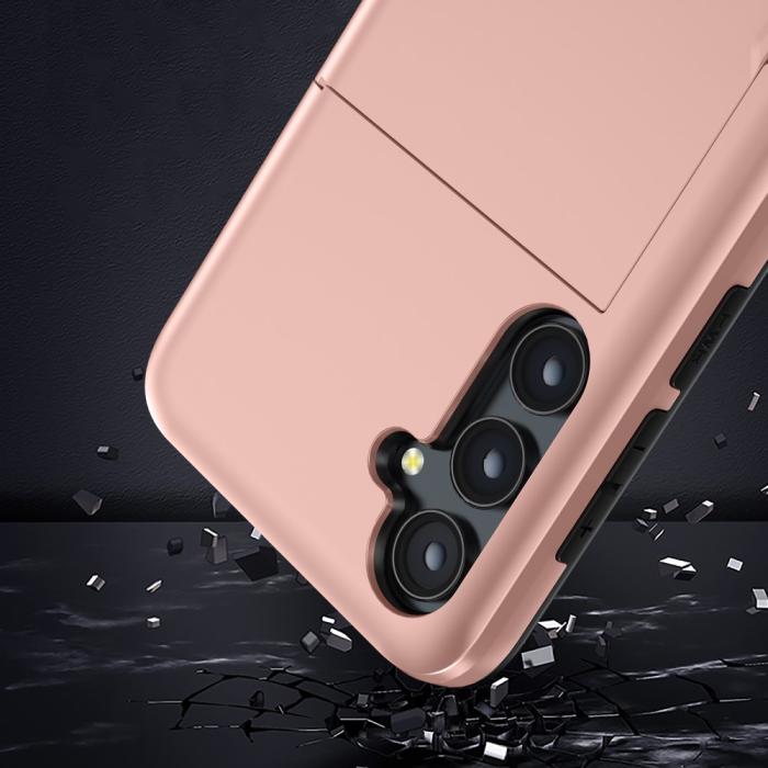 Bild 4,  Samsung Galaxy A55 5G Skal Hybrid Med Kortfack Roséguld - Teknikhallen.se