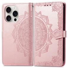  iPhone 16 Pro Fodral Mandala L&auml;der Ros&eacute;guld - Teknikhallen.se