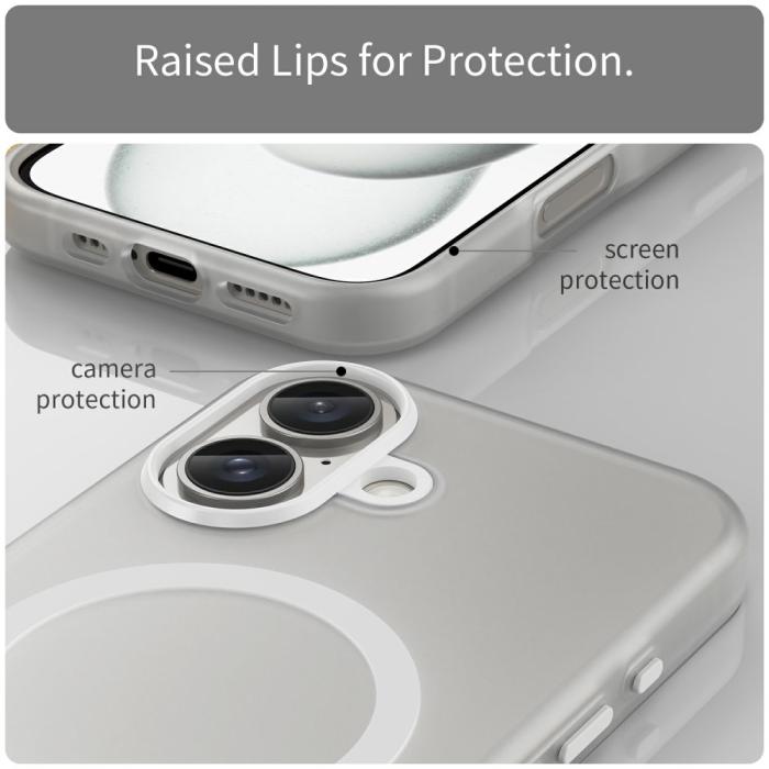 Bild 6,  iPhone 16 Skal MagSafe Slim Matt Vit - Teknikhallen.se