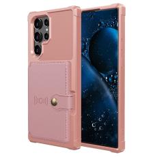  Samsung Galaxy S22 Ultra Skal Med Magnetisk Pl&aring;nbok Ros&eacute;guld - Teknikhallen.se
