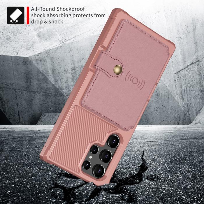 Bild 3,  Samsung Galaxy S22 Ultra Skal Med Magnetisk Plånbok Roséguld - Teknikhallen.se