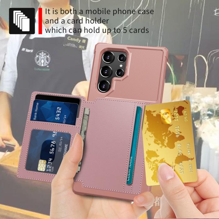 Bild 4,  Samsung Galaxy S22 Ultra Skal Med Magnetisk Plånbok Roséguld - Teknikhallen.se