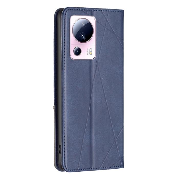 Bild 3,  Xiaomi 13 Lite 5G Fodral Geometriskt Flip Läder Blå - Teknikhallen.se