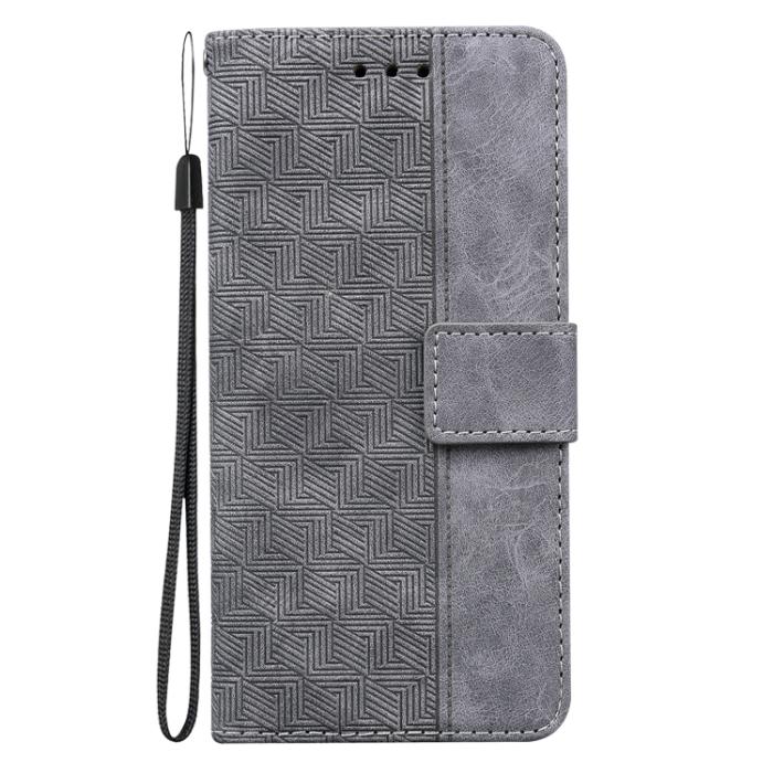 Bild 2,  iPhone 14 Pro Max Fodral Geometrisk Läder Grå - Teknikhallen.se