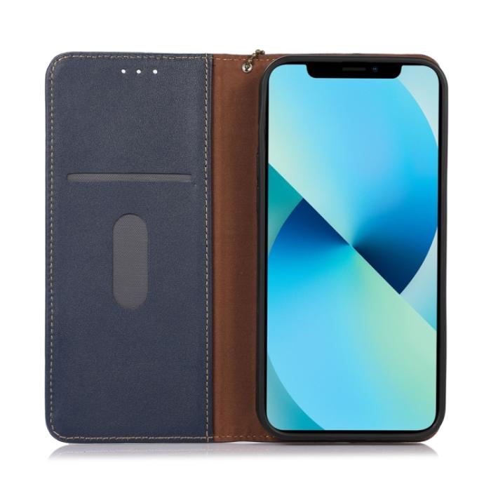 Bild 4, KHAZNEH KHAZNEH iPhone 15 Pro Fodral Flip Nappa Textur Blå - Teknikhallen.se