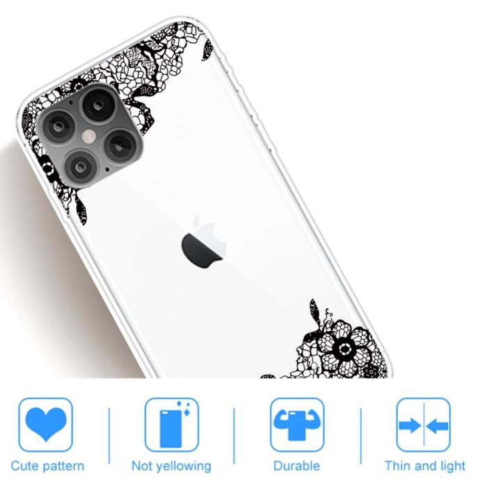 Bild 5,  iPhone 12 Pro Max - Skal Med Tryck - Svart Lotus - Teknikhallen.se
