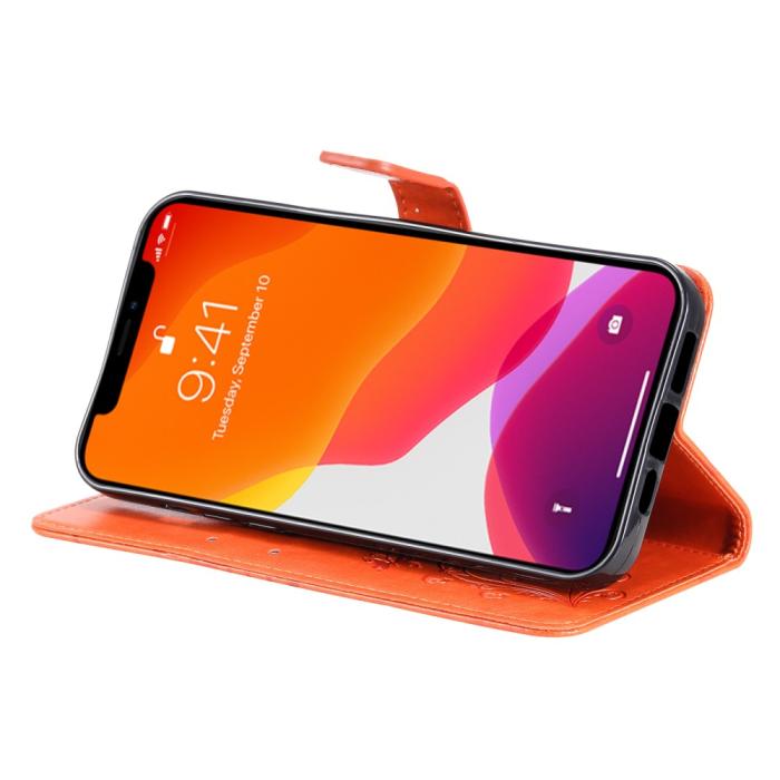 Bild 5,  iPhone 13 Pro Max - Butterfly Läder Fodral - Orange - Teknikhallen.se