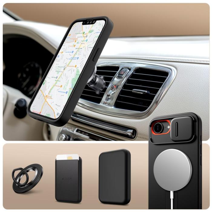Bild 2, Tech-Protect Tech-Protect iPhone 17e / 16e Skal MagSafe Kevlar Aura Svart - Teknikhallen.se