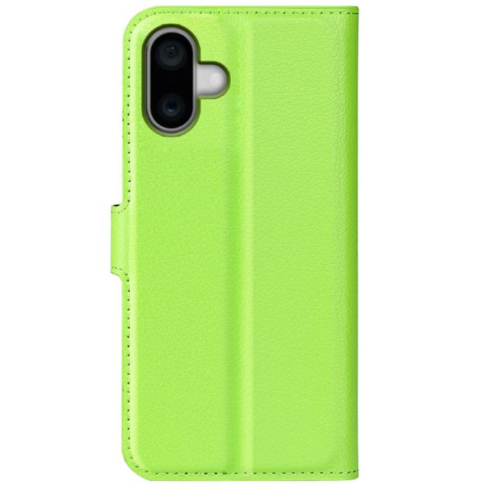 Bild 6,  iPhone 16 Fodral Litchi Textur Läder Grön - Teknikhallen.se