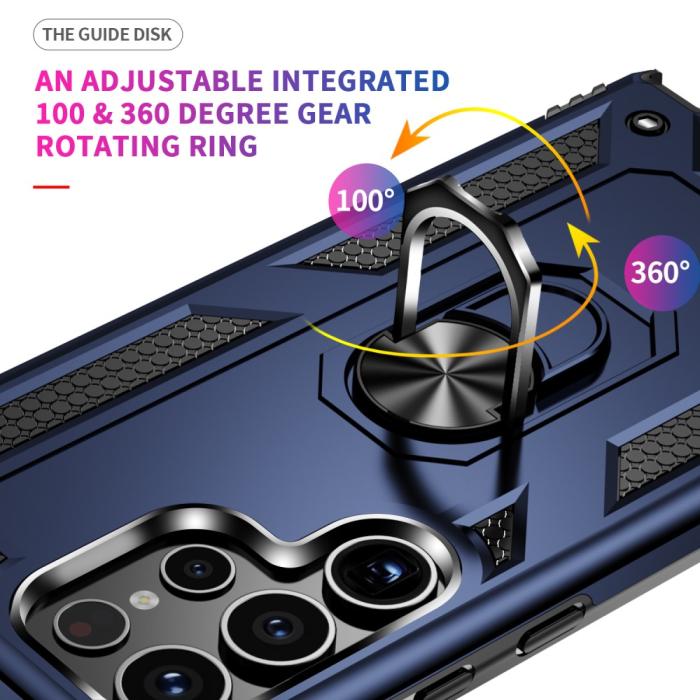 Bild 3,  Samsung Galaxy S24 Ultra Skal Ring Hybrid Armor Blå - Teknikhallen.se